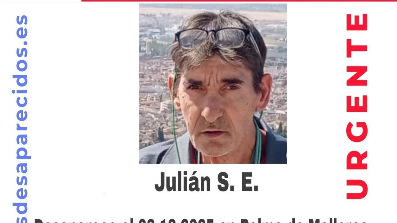 Buscan a Julián, un hombre de 60 años desaparecido en Palma desde el 3 de diciembre