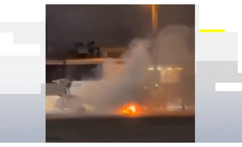 Aparatoso incendio de un avión con 180 pasajeros a bordo en Brasil