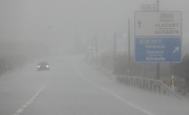 Emilia pone en alerta a España con Valencia en aviso rojo por acumulados de hasta 180 litros por metro cuadrado en 12 horas
