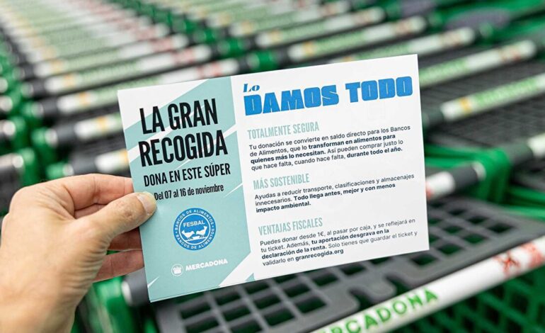 Los clientes de Mercadona donan 1,6 millones de euros a los Bancos de Alimentos