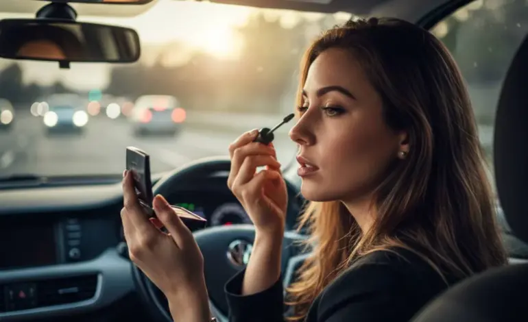 No se te ocurra nunca maquillarte al volante