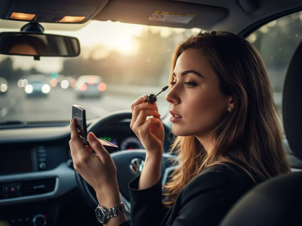 No se te ocurra nunca maquillarte al volante