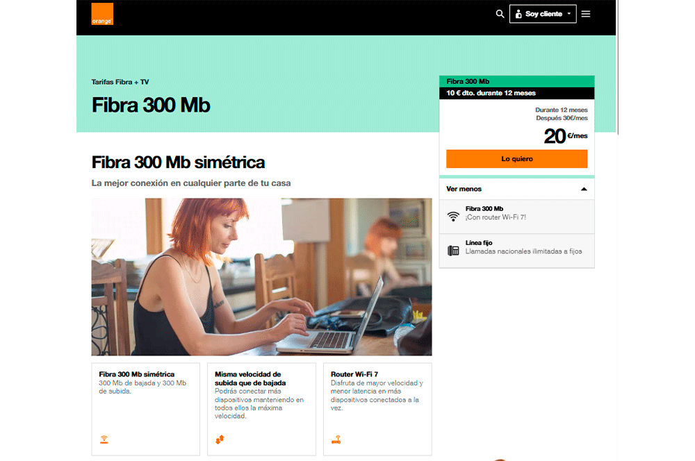 Fibra Naranja 300 Mbps
