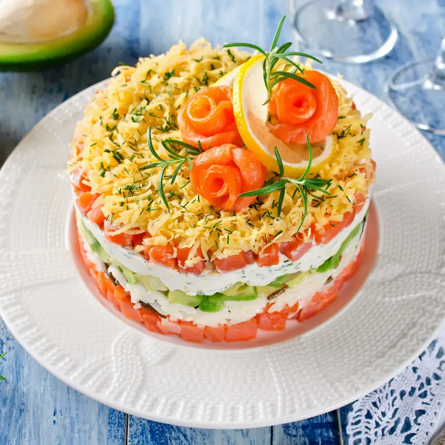 tarta de salmón ahumado