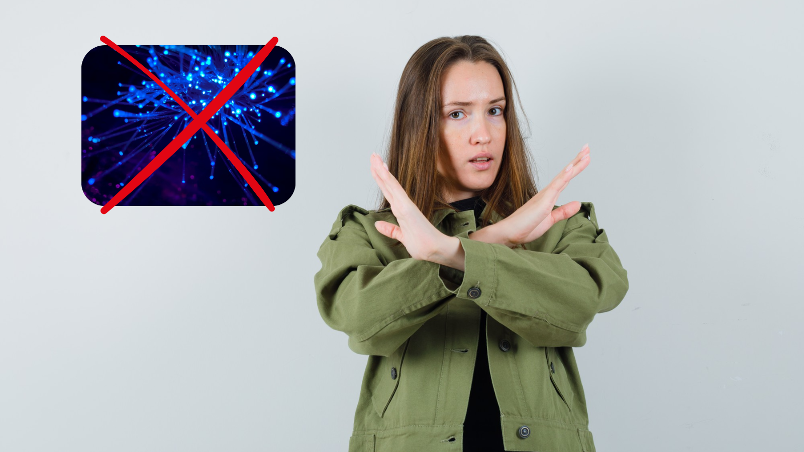 Personas que se niegan a tachar imágenes de fibra óptica