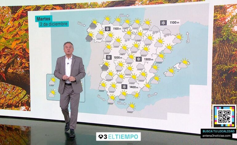 Roberto Brasero avisa de la llegada de un carrusel de frentes a la Península: «Lluvia y nieve»