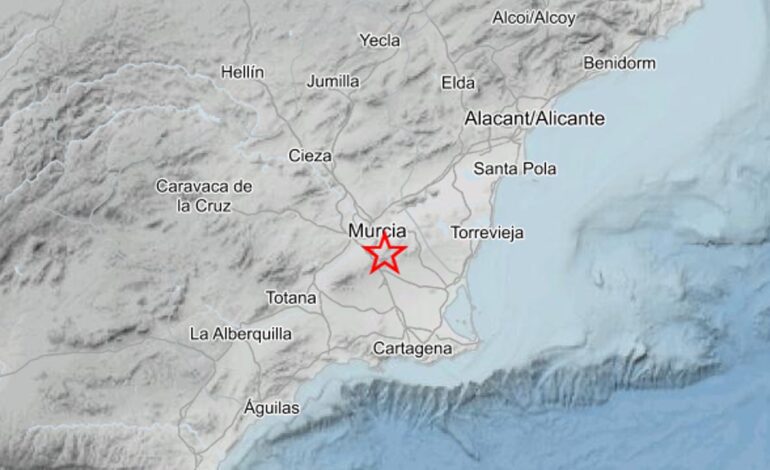 Un terremoto de magnitud 2,6 sacude Murcia