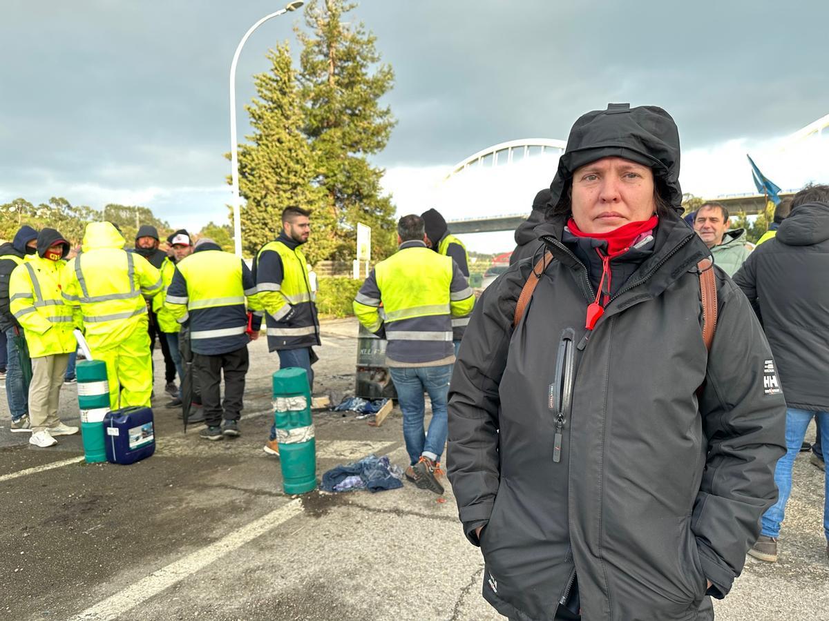 Rocío Calvín, en la protesta de la tarde.