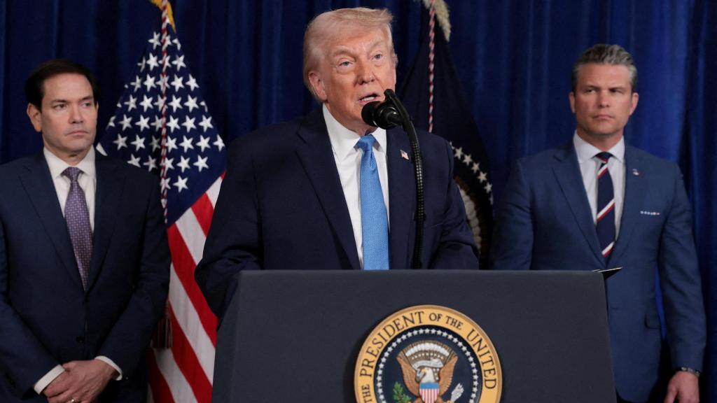 El presidente de Estados Unidos, Donald Trump, durante la rueda de prensa tras el ataque a Venezuela