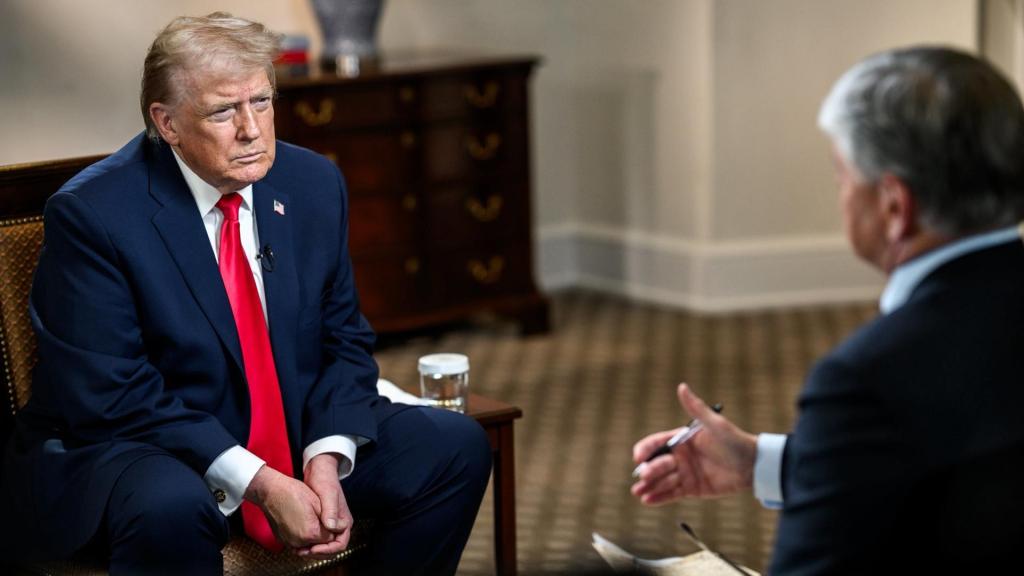 Donald Trump, durante una entrevista con el periodista Sean Hannity este jueves, en Washington.