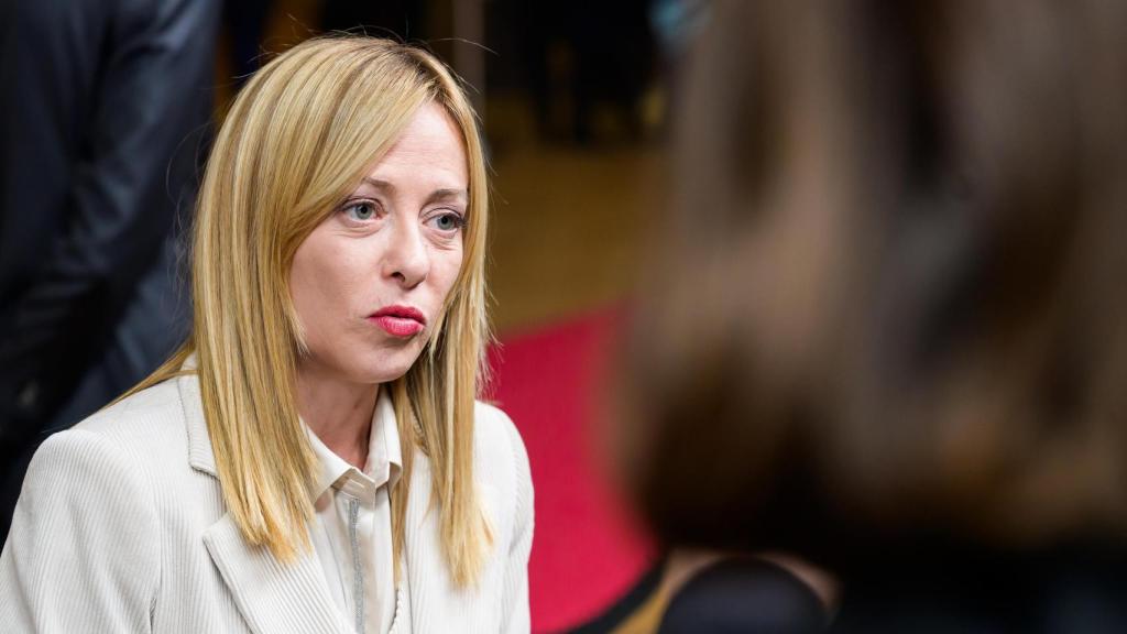 La primera ministra italiana, Giorgia Meloni, durante una cumbre en Bruselas.