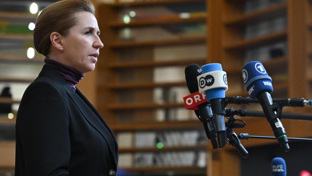 La primera ministra danesa, Mette Frederiksen, a su llegada a la cumbre de Bruselas