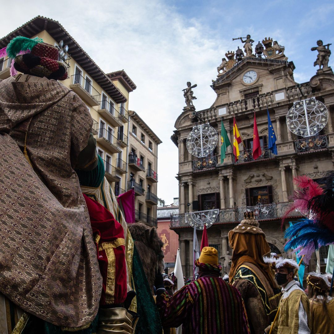 Llegada de los Reyes Magos al centro de Pamplona