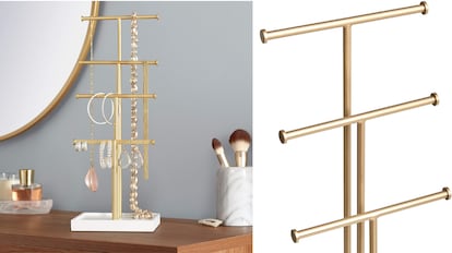 Este organizador de joyas le permite guardar collares, aretes y anillos.