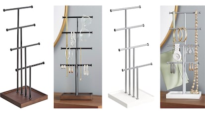 Este organizador de joyas tiene cuatro niveles para organizar todo tipo de complementos.