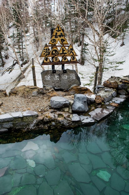 El hermoso onsen en el Parque Nacional Daisetsuzan, Hokkaido.