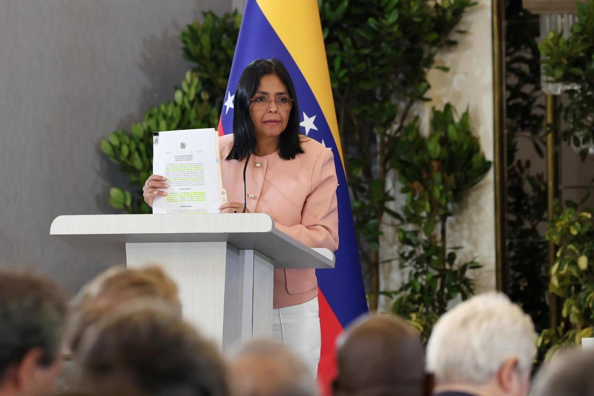 Archivo - La vicepresidenta de Venezuela, Delcy Rodríguez.