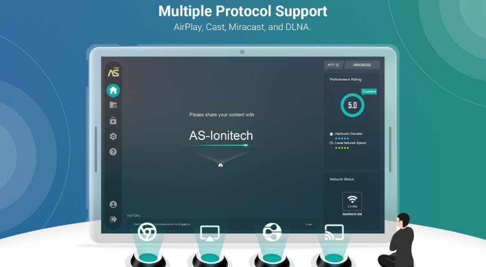 Menú de bienvenida de AirScreen en Fire TV