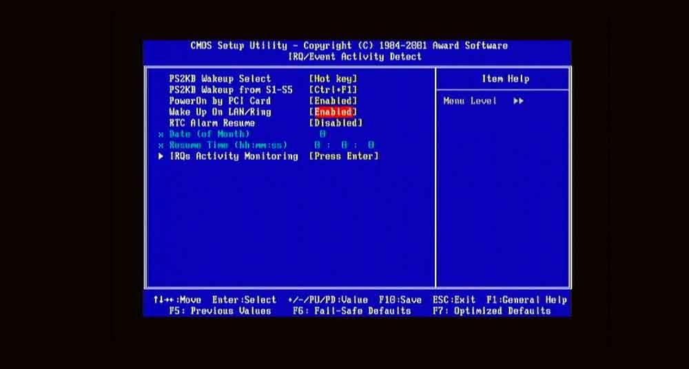 Lanzamiento del programa PC Bios