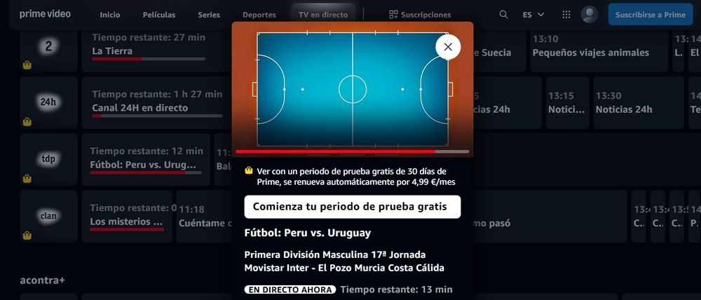 Canal Telesport en Prime Video