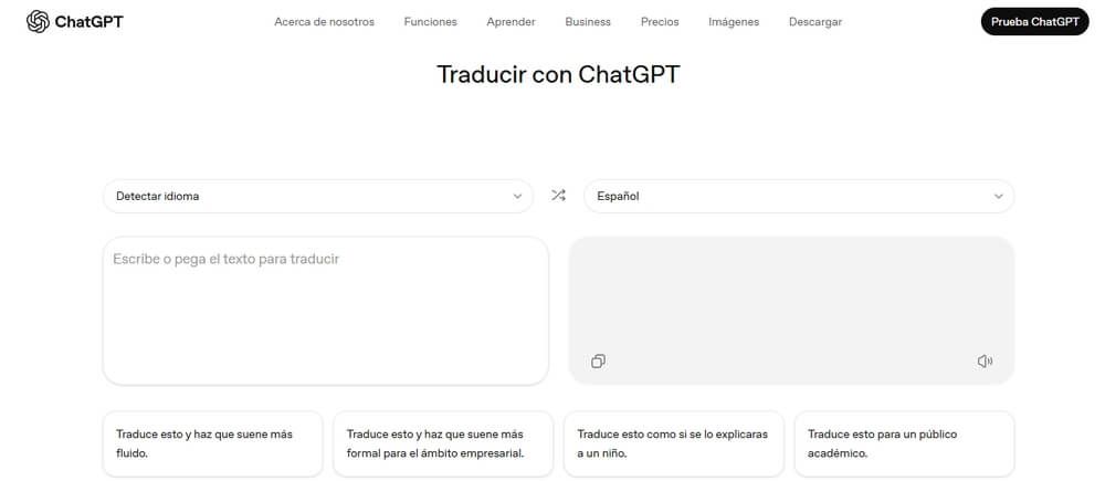 Nuevo traductor ChatGPT