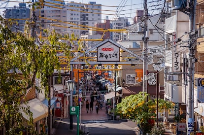 Calle Yanaka en el distrito de Ginza, Japón.