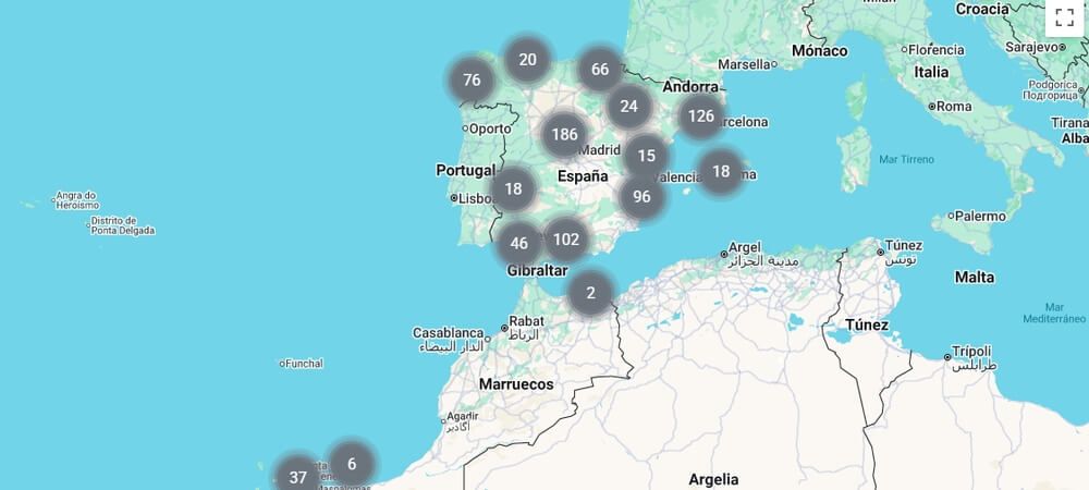 Mapa con puntos de venta Movistar