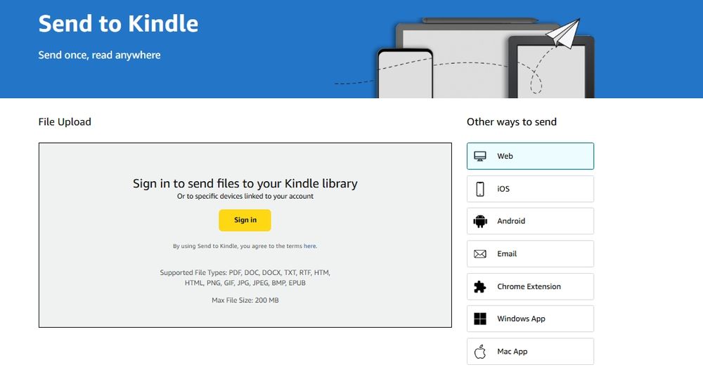 Función de envío de Amazon a Kindle