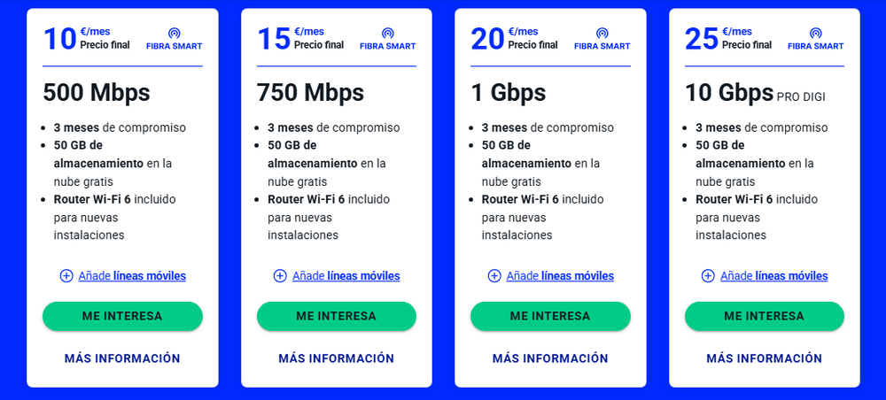 Las tarifas Digi se aplican a planes amigos