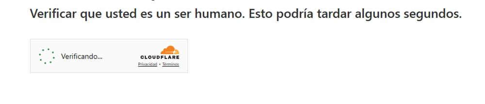 Verificación de Cloudflare en el sitio web