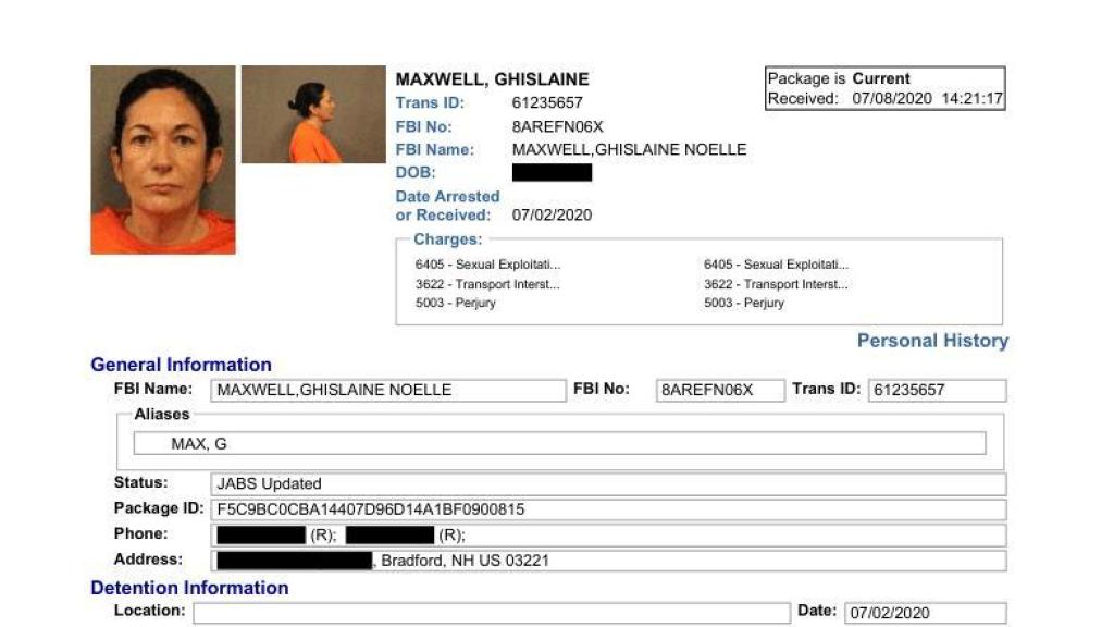 La foto policial de Maxwell