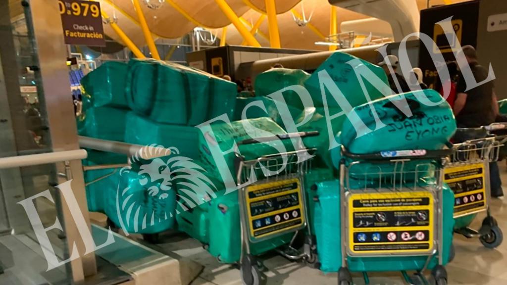 Algunas de las maletas autorizadas antes de ser facturadas en el Aeropuerto Adolfo Suárez Madrid-Barajas