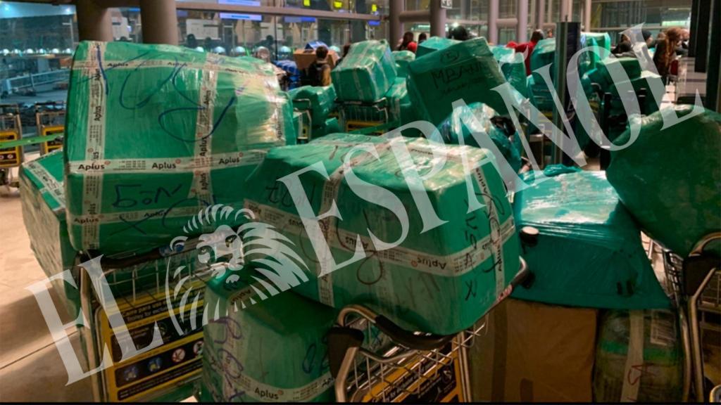 Algunas de las maletas autorizadas antes de ser facturadas en el Aeropuerto Adolfo Suárez Madrid-Barajas