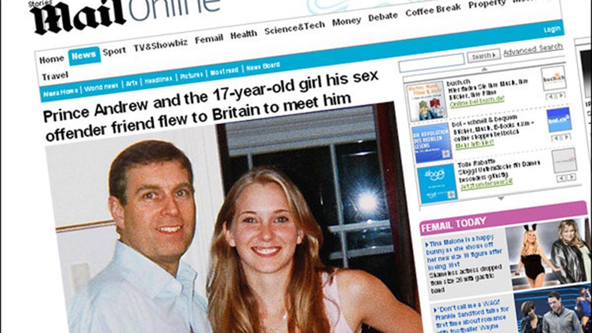 El ex príncipe Andrés y Virginia Giuffre, en una foto del diario Daily Mail