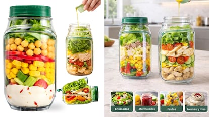 ensalada en un frasco