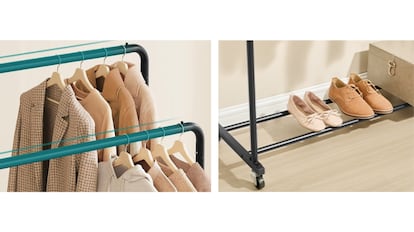 Este perchero cuenta con gran capacidad y sistema de doble correa.