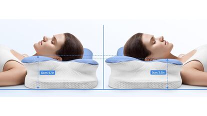 Esta almohada para el cuello es un éxito entre los compradores de Amazon.