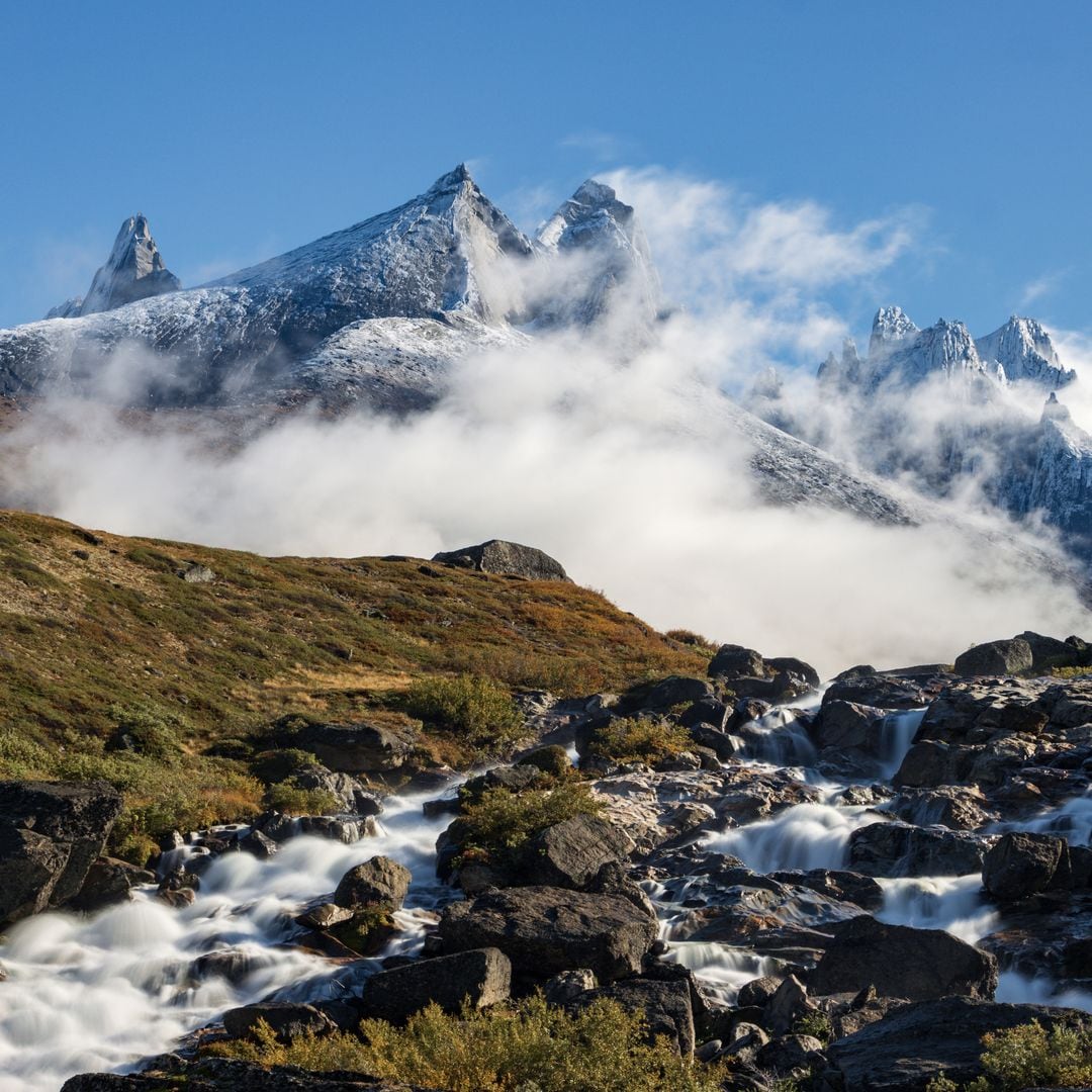 Vista de la montaña Ulamertorsuaq y sus alrededores en el fiordo Tasermiut (sur de Groenlandia)