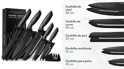 un juego de cuchillos de cocina