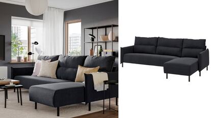 Este sofá de cuatro plazas de Ikea es perfecto para salones amplios.