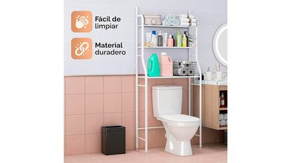 Estante de baño sobre fondo blanco.