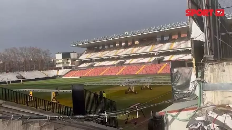Así luce el estadio de Vallecas en estos momentos