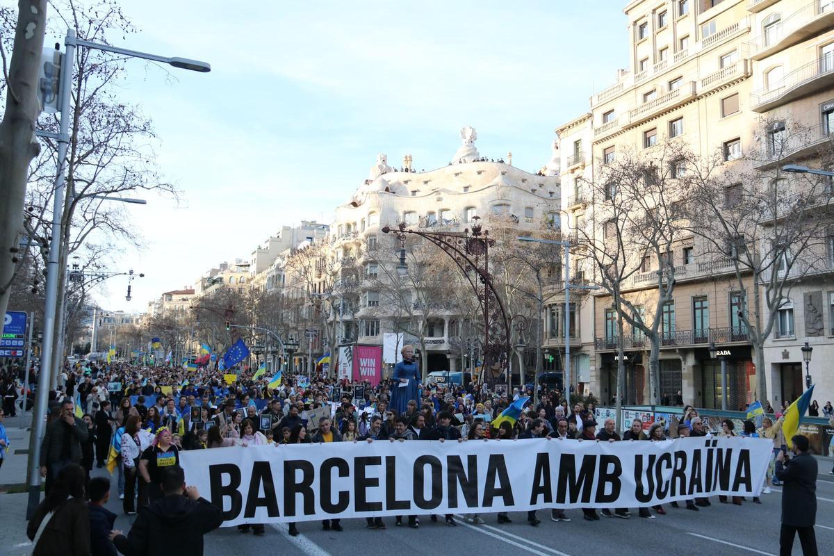 Manifestación de la comunidad ucraniana en Barcelona