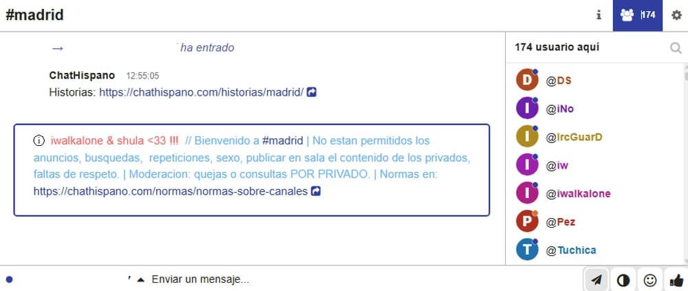 Canal de chat de Madrid en IRC