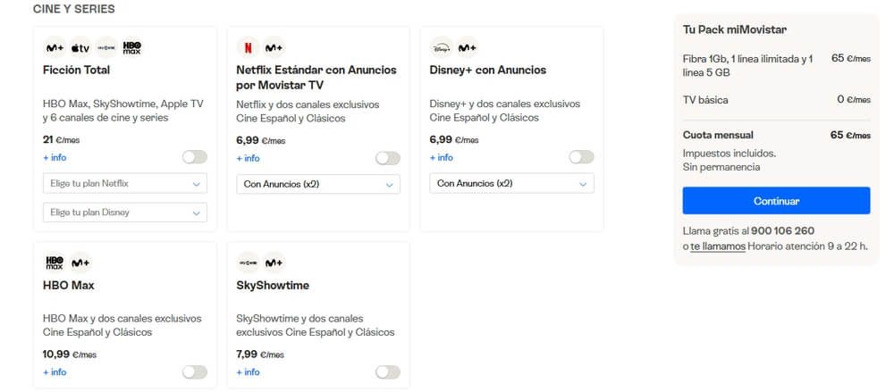 Personalización de tarifas en Movistar