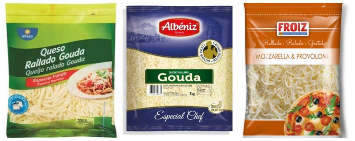 Consumo lanza una alerta alimentaria por la posible presencia de astillas de madera en queso rallado procedente de España. Fotos: AESAN.