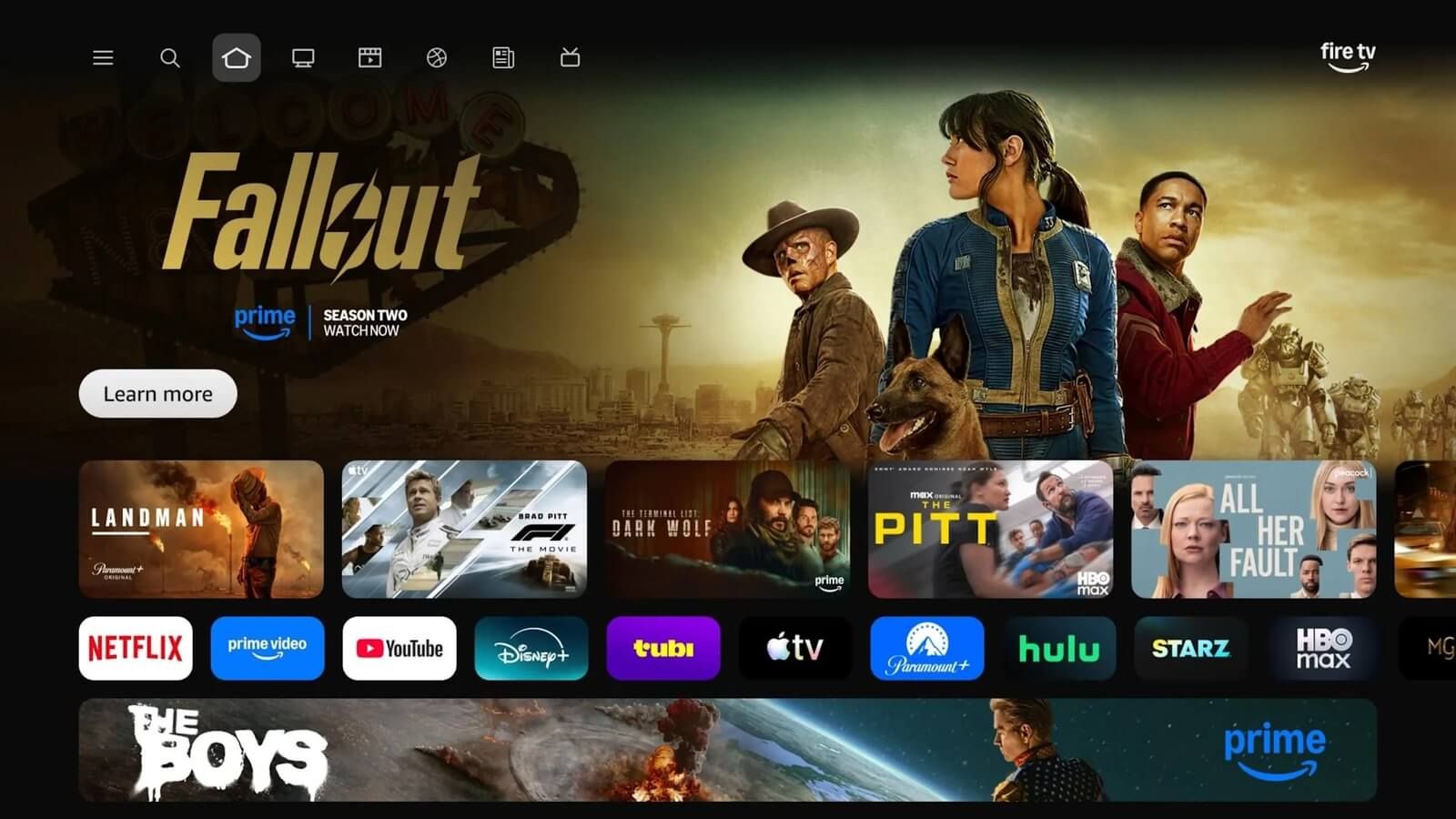 La interfaz Fire TV en 2026.