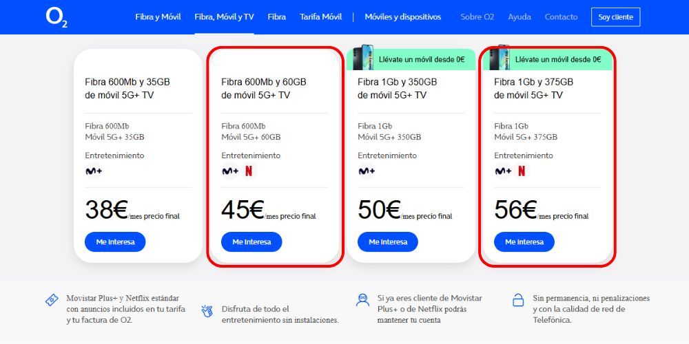 Plan de convergencia de O2 y Netflix
