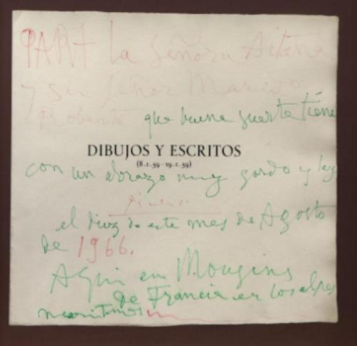 Portada escrita y firmada por Picasso, que se subasta en la sala Retiro de Madrid el 26 de febrero