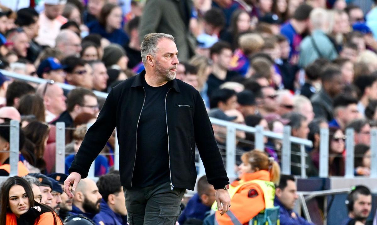 Hansi Flick, durante el Barça Levante.